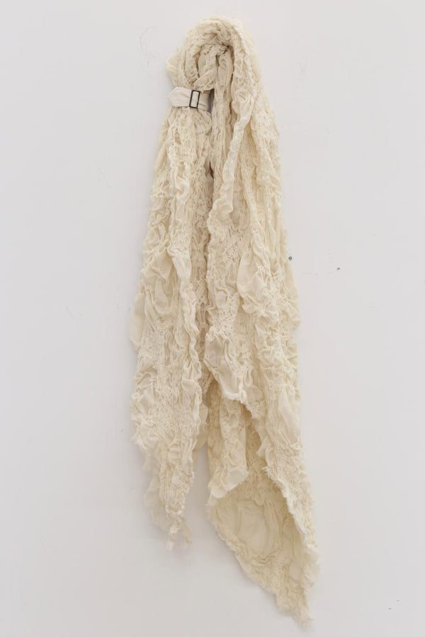 Marc le bihan bubble flower scarf 0920 off white rice white